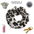 UNIQ hair accessories fashion brand scrunchie leopard print hair accessories Zipper ring Hair Bands Scrunchie Women Jewelry Acce